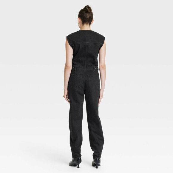 Universal Thread - Women's Tailored Denim Jumpsuit - Universal Thread Black - Picture 2 of 3
